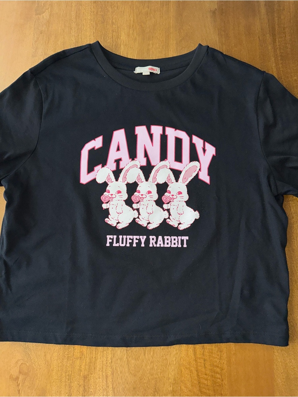 Bunny Graphic Tee - Black & Pink